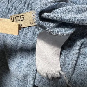 ACEVOG‎ Womens Large Blue Heathered Knit Wide Leg Lounge Pants Drawstring Waist thumbnail 6