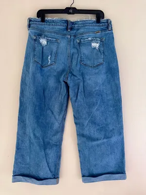 KanCan Size 15/31 High Cuffed Wide Leg Distressed Jeans (slight crop) thumbnail 4