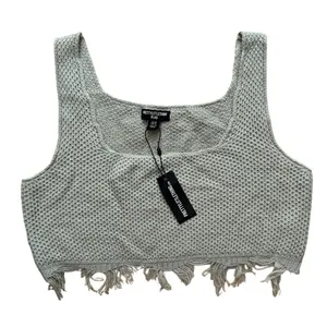 NEW Prettylittlething Plus Fringe Knit Crop Top Size US 14 thumbnail 3
