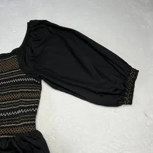 Old Navy Fit & Flare Off-the-Shoulder Cotton-Poplin Smocked Maxi Dress Size XL thumbnail 9