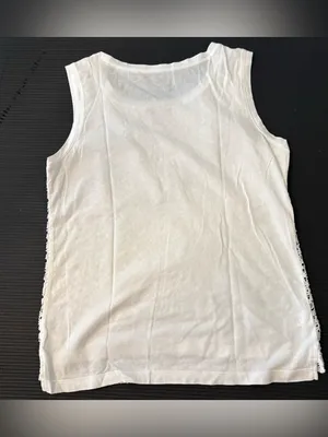 LOFT Petite White Lace Overlay Sleeveless Tank thumbnail 3