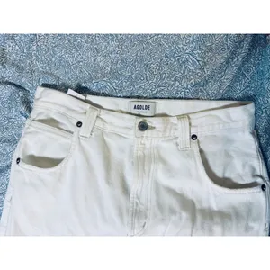Agolde Size 27 Jeans White Cream Tanis Utility Jean 100% Cotton Cargo Wide Leg thumbnail 3