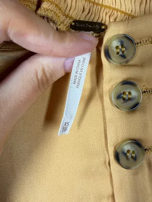 Free People‎ Yellow High Rise Pleated Satin Baggy Shorts thumbnail 5