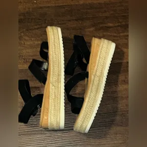 INC Black Espadrille Platform Sandals Size 8.5 thumbnail 5