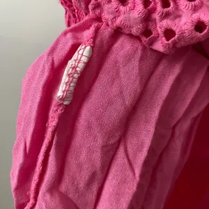 Fairy Cotton Boho Beachy Crochet‎ Eyelet Tiered Midi Dress Pink thumbnail 4