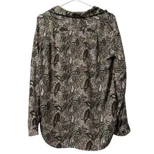 Ann Taylor LOFT Paisley‎ Long Sleeve Blouse Top Size Medium Boho Peasant Flowy thumbnail 2
