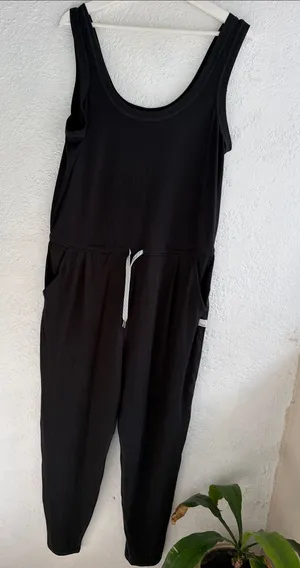 Vuori Black Women's Sleeveless Jumpsuit with Drawstring thumbnail 1