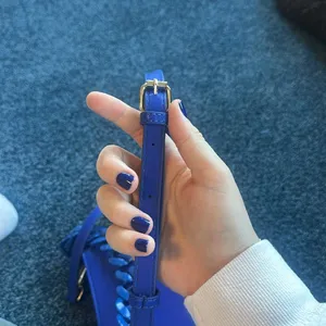 Blue purse with blue chain detailing thumbnail 9