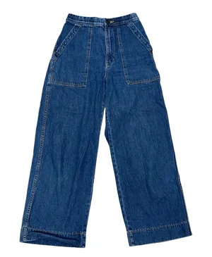 Uniqlo Wide Leg Denim Jeans - Dark Blue thumbnail 1