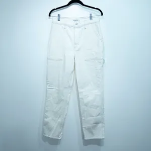 New Abercrombie & Fitch White 90's Straight Ultra High Rise Carpenter Jeans 8 thumbnail 2