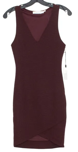 NWT ASTR The Label Womens Dress Sleeveless Mini V Neck Career Maroon Size XS FV thumbnail 1