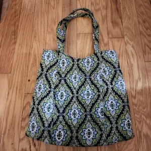 Vera Bradley Handbag Tote Petal Paisley Quilted Classic‎ Front Pocket Bohemian thumbnail 2
