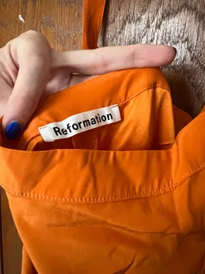 Reformation Orange Silk Dress thumbnail 4