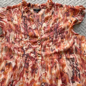 Cocomo Womens Blouse Multicolor Front Pleated Sleeveless Ruffled Buttons thumbnail 3
