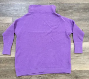 Free People Oversized Turtleneck Sweater Purple Ribbed Knit Small thumbnail 1