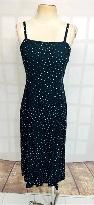 GAP black and white polka dot midi sundress size medium thumbnail 1