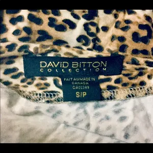 Cheetah Print Fitted Top Blouse: Stretch, 3/4 Sleeves, High Boat Neck, Sz. S thumbnail 3