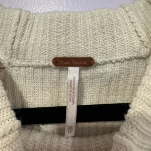 Cozy Cream Free People Riley Mock Neck‎ Knit Sweater thumbnail 3