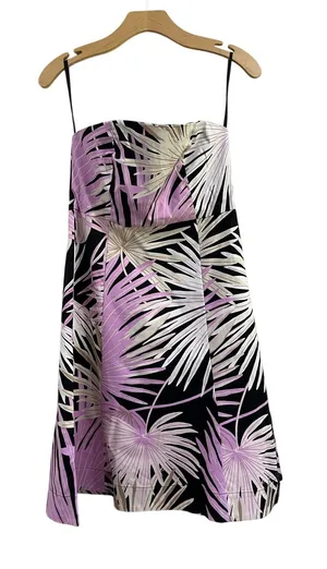 Y2K GAP Tropical Palm Print Strapless‎ Vacation Resort Mini Dress Size 6 thumbnail 1