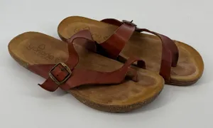 Yokono Ibiza Brown Leather Cork Footbed Thong‎ Sandals Made in Spain Womens 9 thumbnail 1