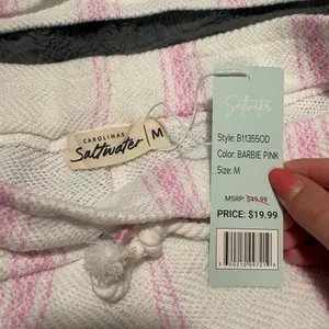 Saltwater Myrtle Beach Pink Stripe Hoodie Shorts Set Medium thumbnail 9