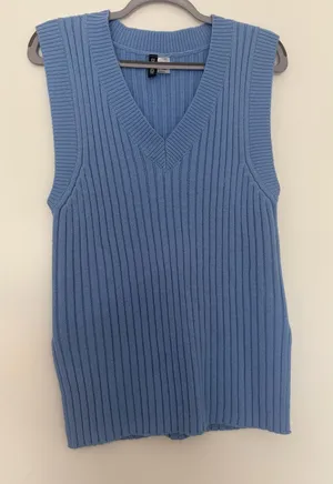 H&M oversized rib knit sweater vest thumbnail 1