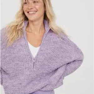 Aerie offline cotton chillside half zip sweater purple size‎ XS. Thumbholes. thumbnail 7