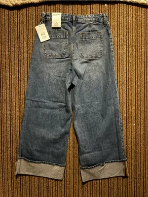 Free Assembly Wide-Leg Blue Denim Jeans thumbnail 3