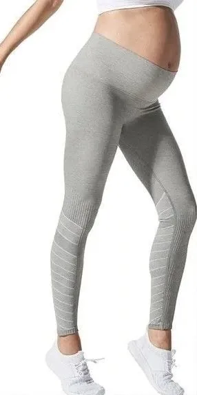 Blanqi Maternity Leggings Women Medium Gray Seamless Support Activewear thumbnail 1