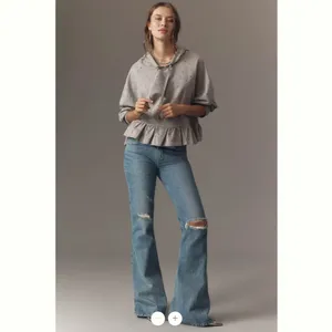 Anthropologie Pilcro Drop-Shoulder Flounce Hoodie thumbnail 2