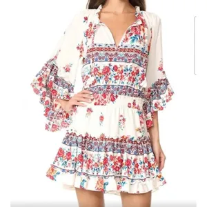 MISA Los Angeles‎ Ximena Mini Dress Size XS Floral Smocked Boho Flowy Festival thumbnail 4