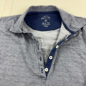 Peter Millar Polo Womens M Blue Geometric Collared Short Sleeve Luxury Cotton thumbnail 4