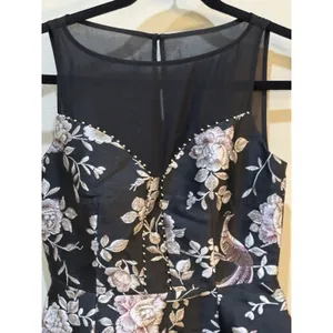 Kate Spade New York Lillianne dress Black Floral Mesh Neckline Size XS Cocktail thumbnail 4