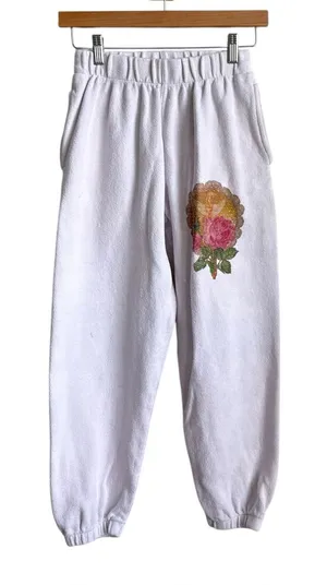 Boys Lie Room to Grow Terry Cloth Sweatpants White Rhinestone Graphic Joggers XS thumbnail 1