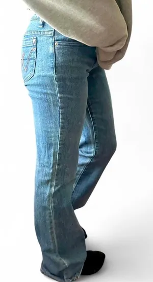 Y2K Medium Wash Blue Denim Flare Jeans Vintage Wet Seal Boot Cut Flares 4/6 thumbnail 1