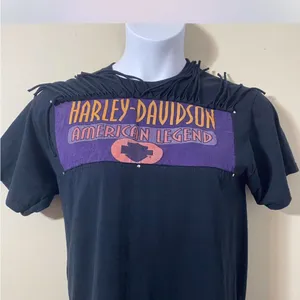 Harley-Davidson Black T-Shirt with Fringe thumbnail 1
