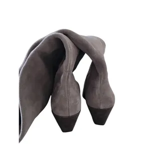 Vince Camuto Grey Suede Over The Knee Boots Pointed Toe Cone Heel 5 Wide Calf thumbnail 5