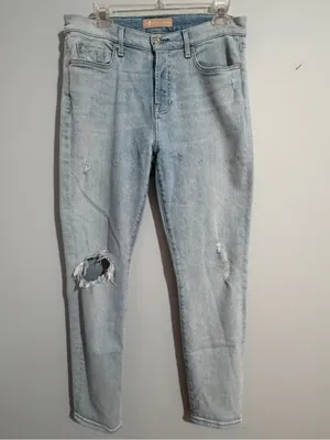 7 For All Mankind Luxe Josefina Light Blue Distressed Boyfriend Jeans- 28 thumbnail 3