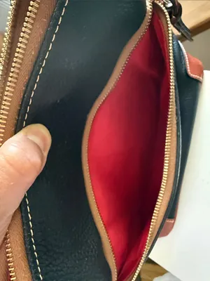 Vintage Dooney & Bourke “1975” Black Leather Shoulder Bag with Brown Trim thumbnail 14