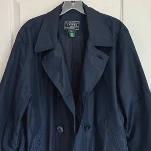 Lauren Ralph Lauren Womens‎ L Navy Nylon Double Breasted Pea Coat US/67 thumbnail 7