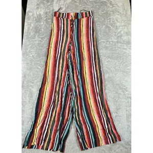 Free People Striped Wide Leg Palazzo Pants Women S Boho Festival Colorful Hippie thumbnail 3