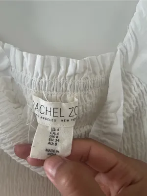 Rachel Zoe White 100% Cotton Tiered Maxi Dress 4 Floral Embroidered Cottagecore thumbnail 6