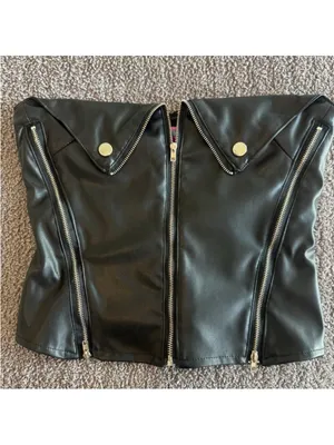 NWT Edikted Sam Faux Leather Zip Corset‎ thumbnail 3