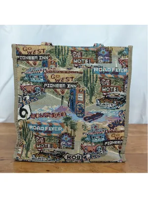 American Vintage Vintage Route 66 Tapestry Tote Bag thumbnail 4