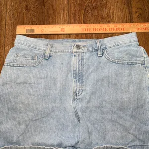 90s Riders‎ by Lee High Waisted Light Wash Denim Shorts Womens 14 100% Cotton thumbnail 4