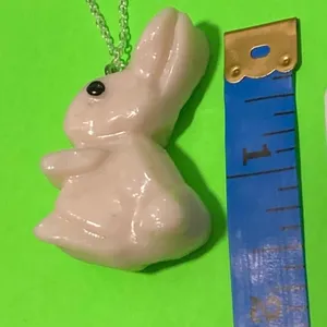 Bunny Rabbit Sterling Silver Necklace Kawaii Jewelry Egirl Lolita Emo girls gift thumbnail 6