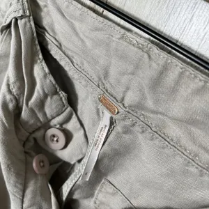 Free People Cream Tan Khaki Linen Blend Tapered Pants Tie Belt Womens Size‎ 4 thumbnail 4