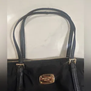 Vintage Michael Kors Black Tote Shoulder Bag Gold Hardware thumbnail 4
