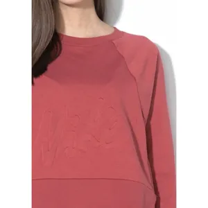 Nike Dri-FIT Womens Cropped Pullover Sweatshirt‎ Embossed Logo Rose Red Medium thumbnail 2
