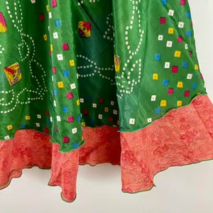 Reversible Maxi Wrap Skirt BINS816 Green thumbnail 3